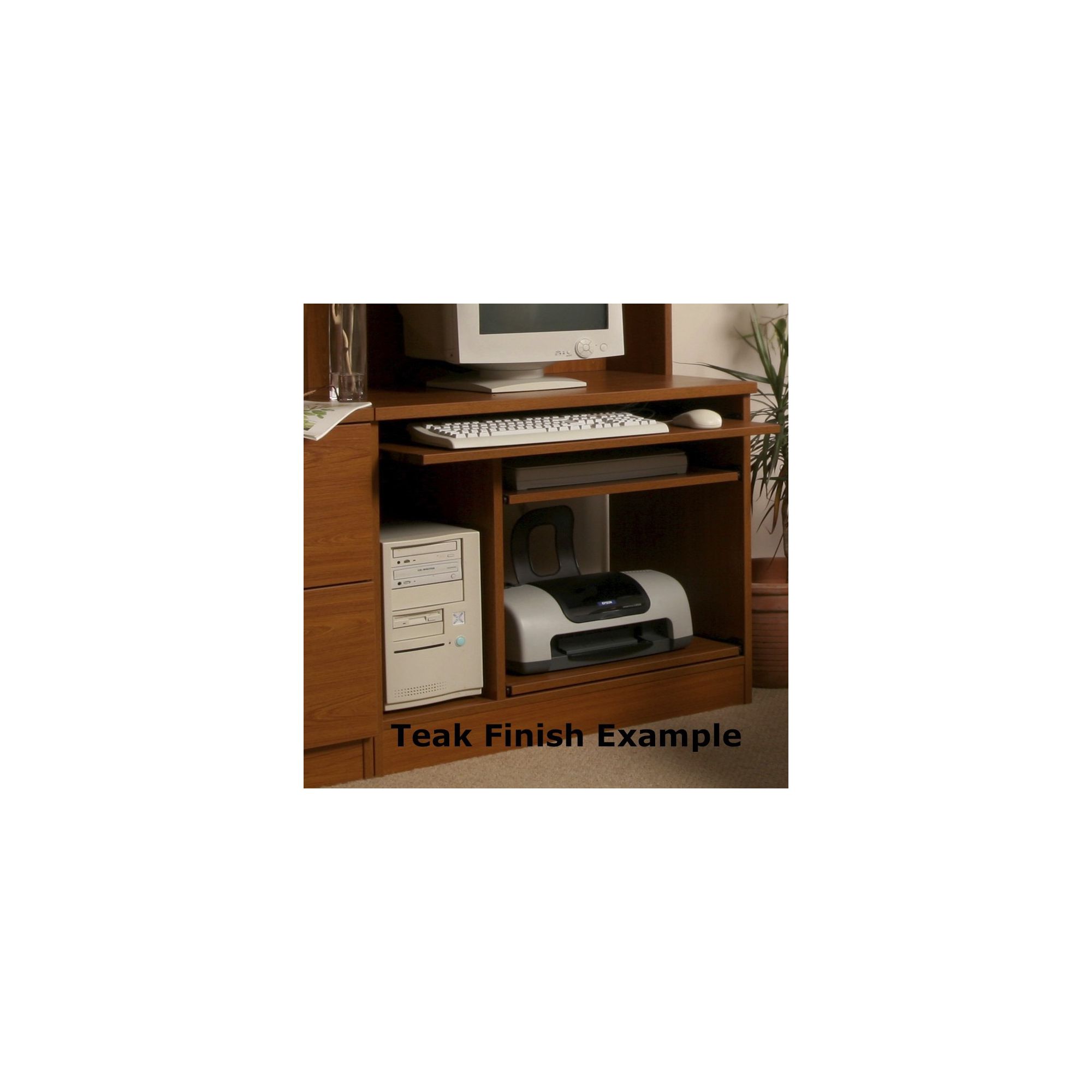 Enduro Home Office Desk / Workstation - Teak at Tescos Direct