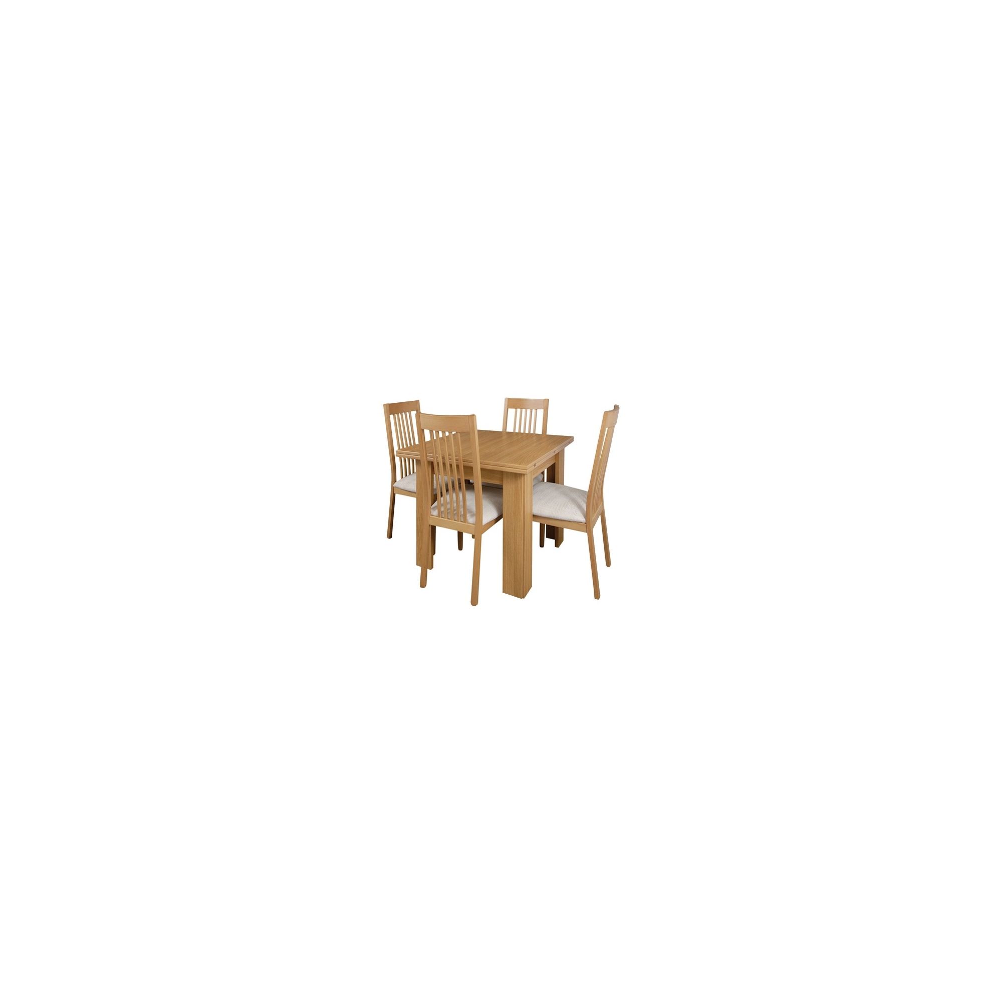 Caxton Sherwood Butterfly Extending Dining Set with 4 Slat Back Chairs at Tesco Direct