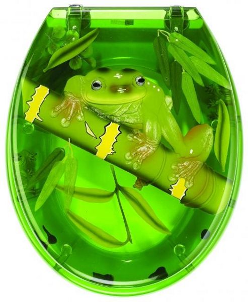 Image of Sanwood Frog Toilet Seat In Transparent