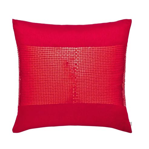 Image of Catherine Lansfield Home Silk Sequin Red Cushion Cover