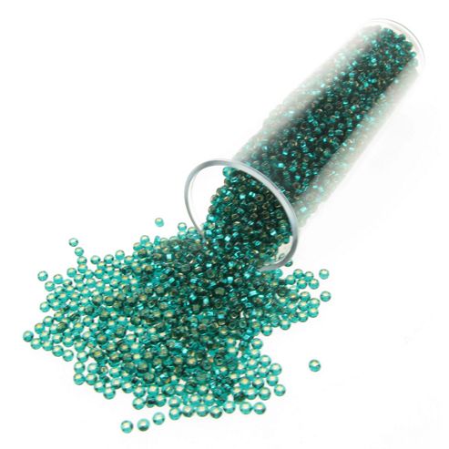 Image of T05/16 Sea Green Foil Lined Seed Beads 35g