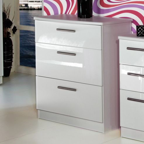Image of Welcome Furniture Knightsbridge 3 Drawer Chest - White - White