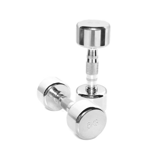 Image of Body Power Ergo Chrome Dumbbells - 6kg (x2)