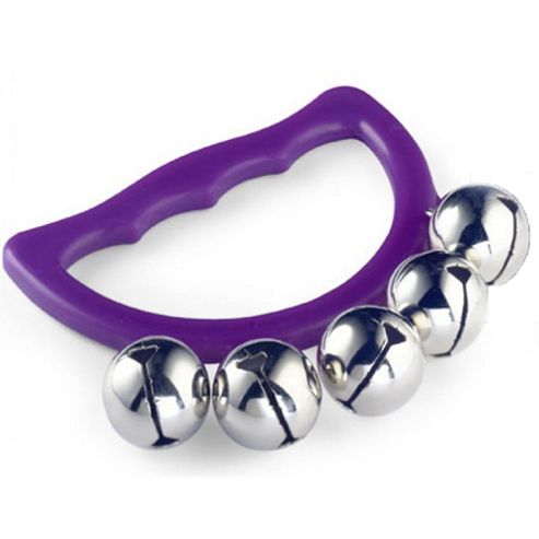 Image of A-star Plastic Hand Bell With 5 Bells - Purple