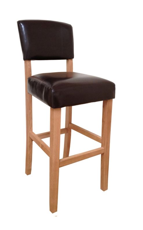 Image of Oakinsen Purbeck Bycast Leather Kitchen / Bar Stool (set Of 2)