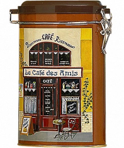 Image of Cafe Design Oval 250g Storage Tin By Virojanglor