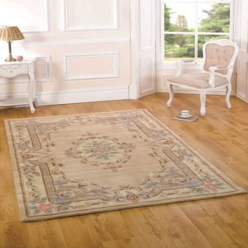 Image of Lotus Premium Aubusson Fawn 67x127 Wool Rug