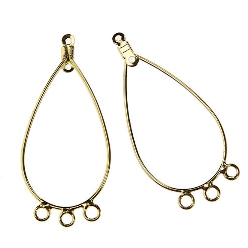 Image of Long Chandellier Earring Connectors - Gold - 10 Pack