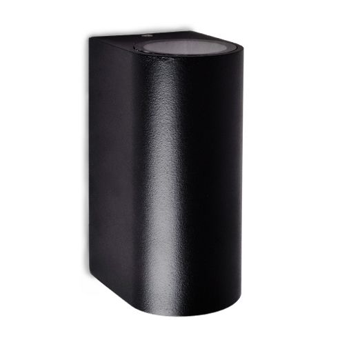 Image of Lonberg Ip54 Outdoor Up & Down Wall Light In Black Aluminium