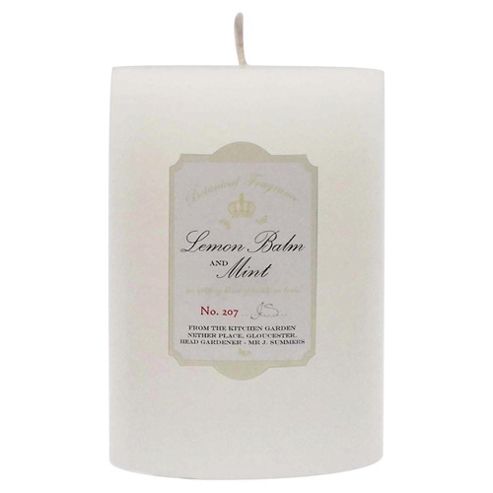 Image of Botanicals Rustic Pillar Candle Medium, Lemon Balm And Mint