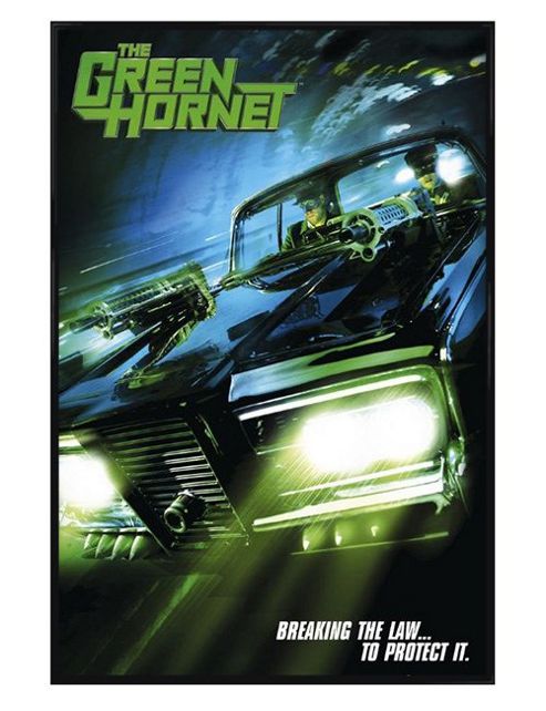 Image of The Green Hornet Gloss Black Framed Breaking The Law To Protect It Poster