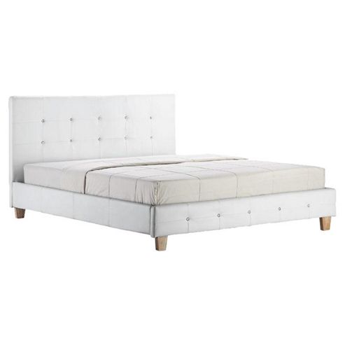 Image of Home Zone Diamante Bed Frame - White - Single (3')