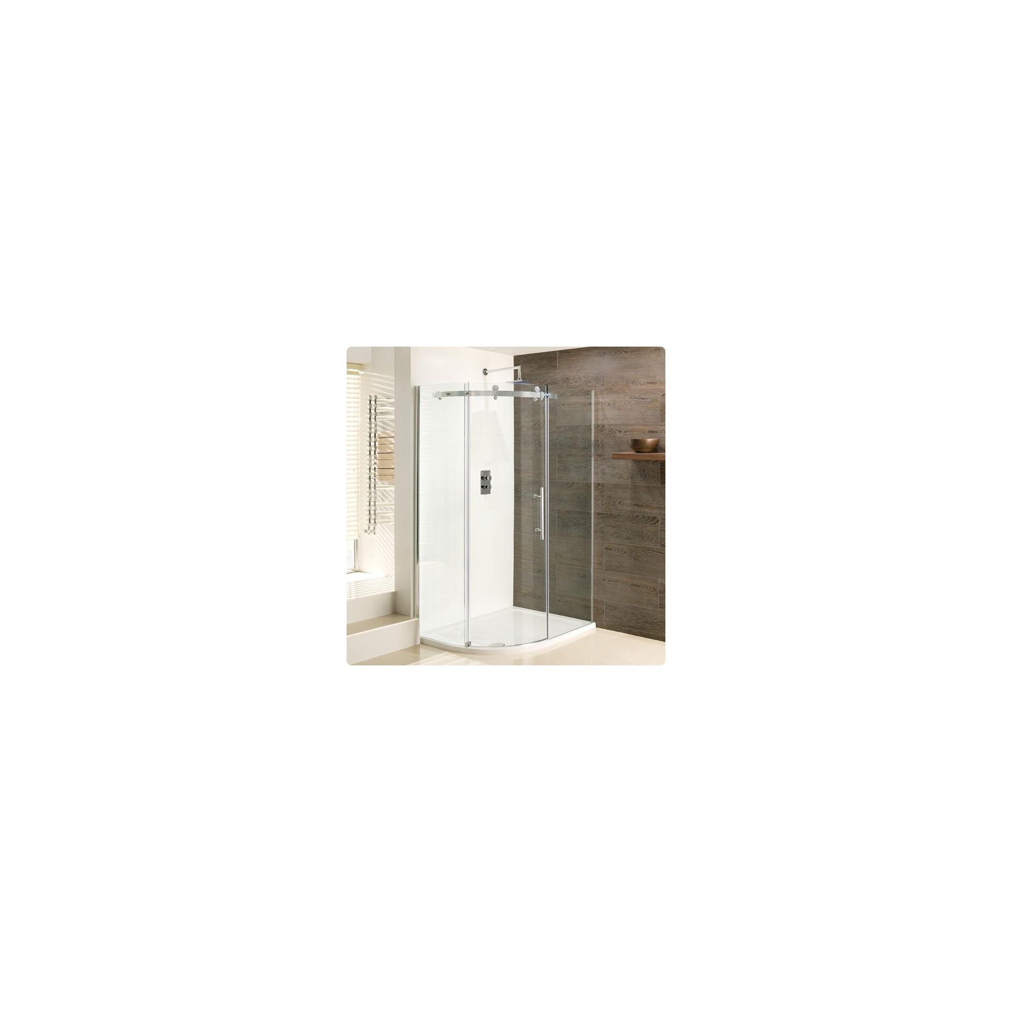 Duchy Deluxe Silver Offset Quadrant Shower Enclosure 1200mm x 900mm (Complete with Tray), 10mm Glass at Tesco Direct