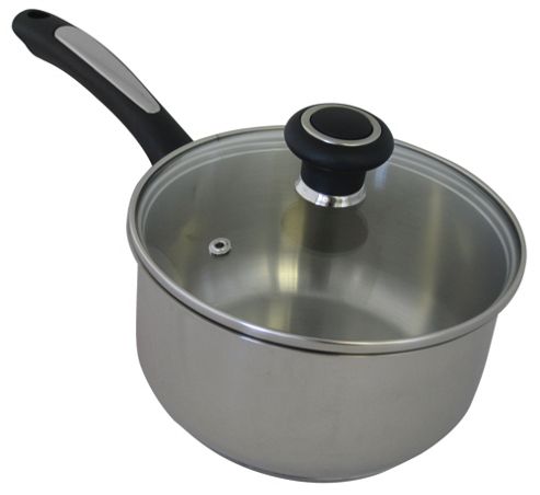 Image of Ready Steady Cook Classic Stainless Steel 16cm Saucepan With Lid - 20cm