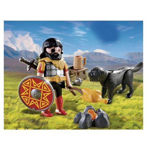 Image of Playmobil Barbarian With Dog At Campfire