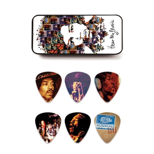 Image of Jimi Hendrix Hear My Music Pick Tin, 12 Picks - Medium