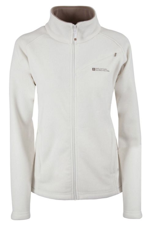 Image of Womens Star Full Zip Breathable Anti Pill Fabric Fleece Top Sweater Jacket - White