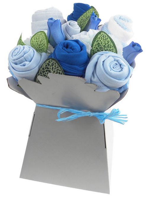 Image of Baby Boy Clothes Bouquet Arrangement