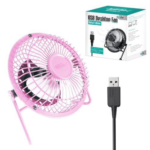 Image of Twitfish Metal Usb Desk Fan 4" - Pink