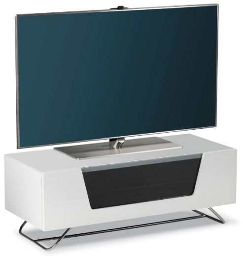 Image of Alphason Chromium White Tv Stand For Up To 50 Inch Tvs