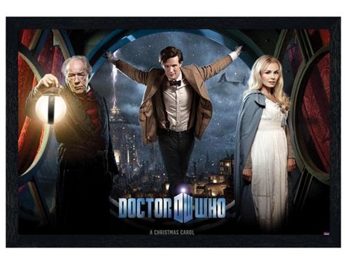 Image of Doctor Who Black Wooden Framed A Christmas Carol Dr Who Poster