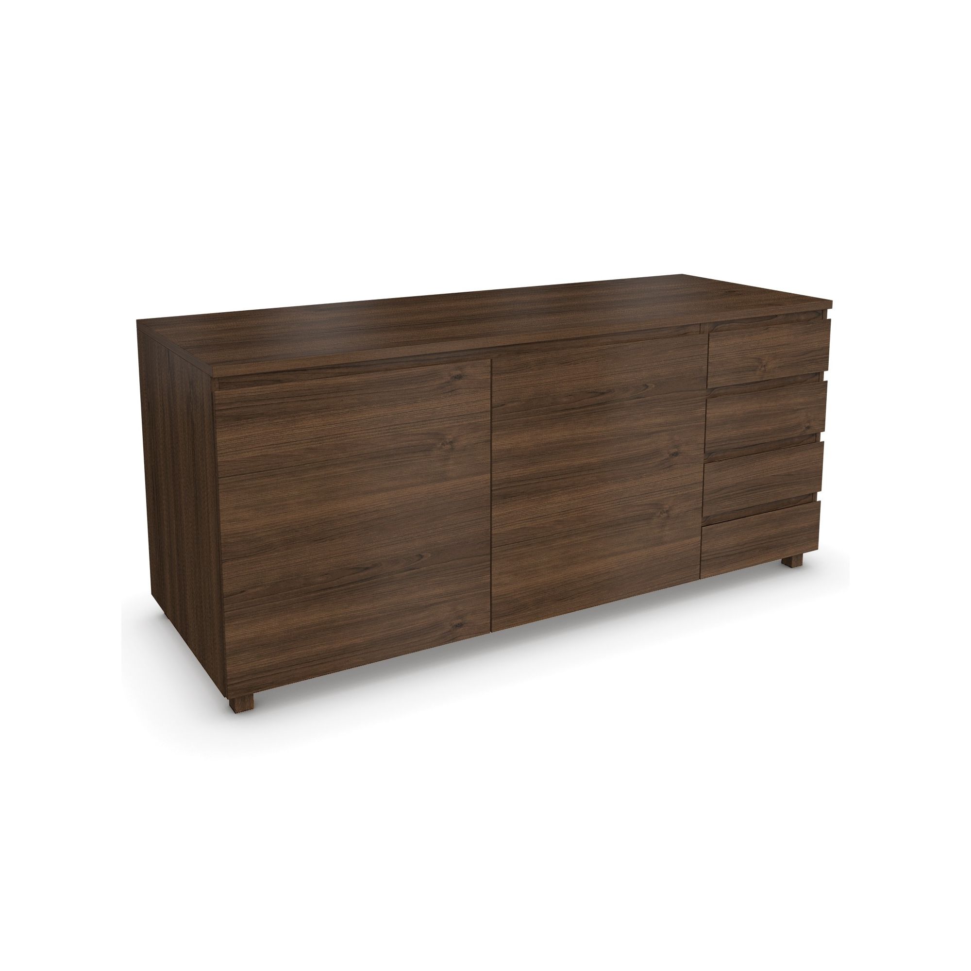 Urbane Designs Hadlee Contemporary Walnut Livingroom 2 Door 4 Drawer Sideboard at Tescos Direct