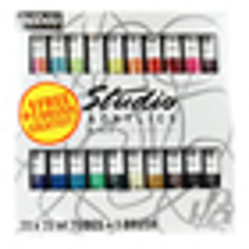 Image of Pebeo Studio Acrylic Sets - 20 X 20ml Set + Brush