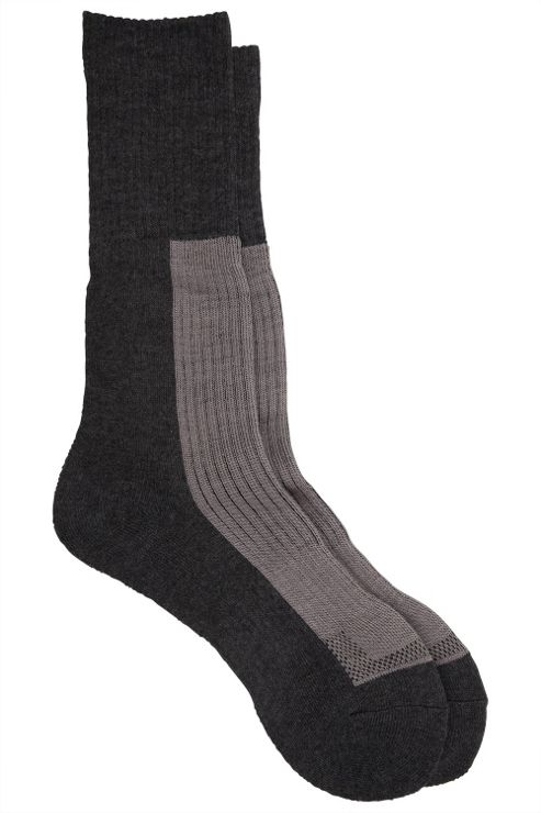 Image of Silver Woollen Hiker Walking Hiking Socks - Grey