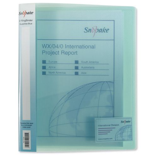 Image of Snopake Superline Ring Binder Polypropylene 2 O-ring 25mm Size A4 Blue Ref 10180 [pack 10]