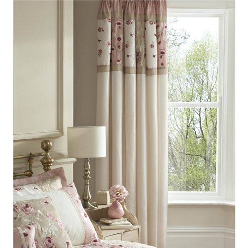 Image of Catherine Lansfield Imogen 66x72 Curtains 168x183cm Pink