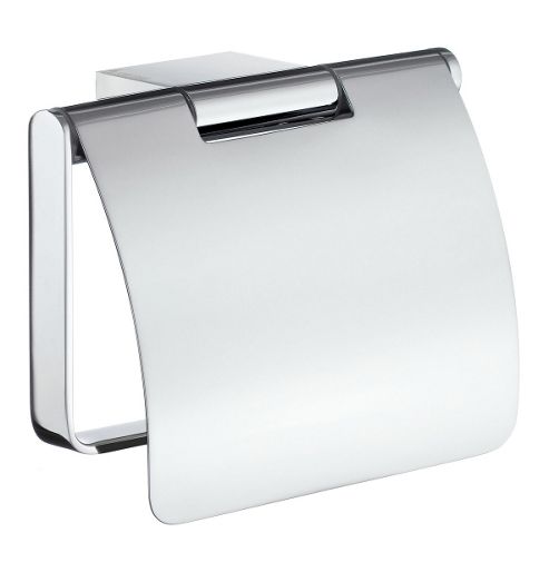 Image of Smedbo Air Toilet Roll Holder With Cover In Polished Chrome