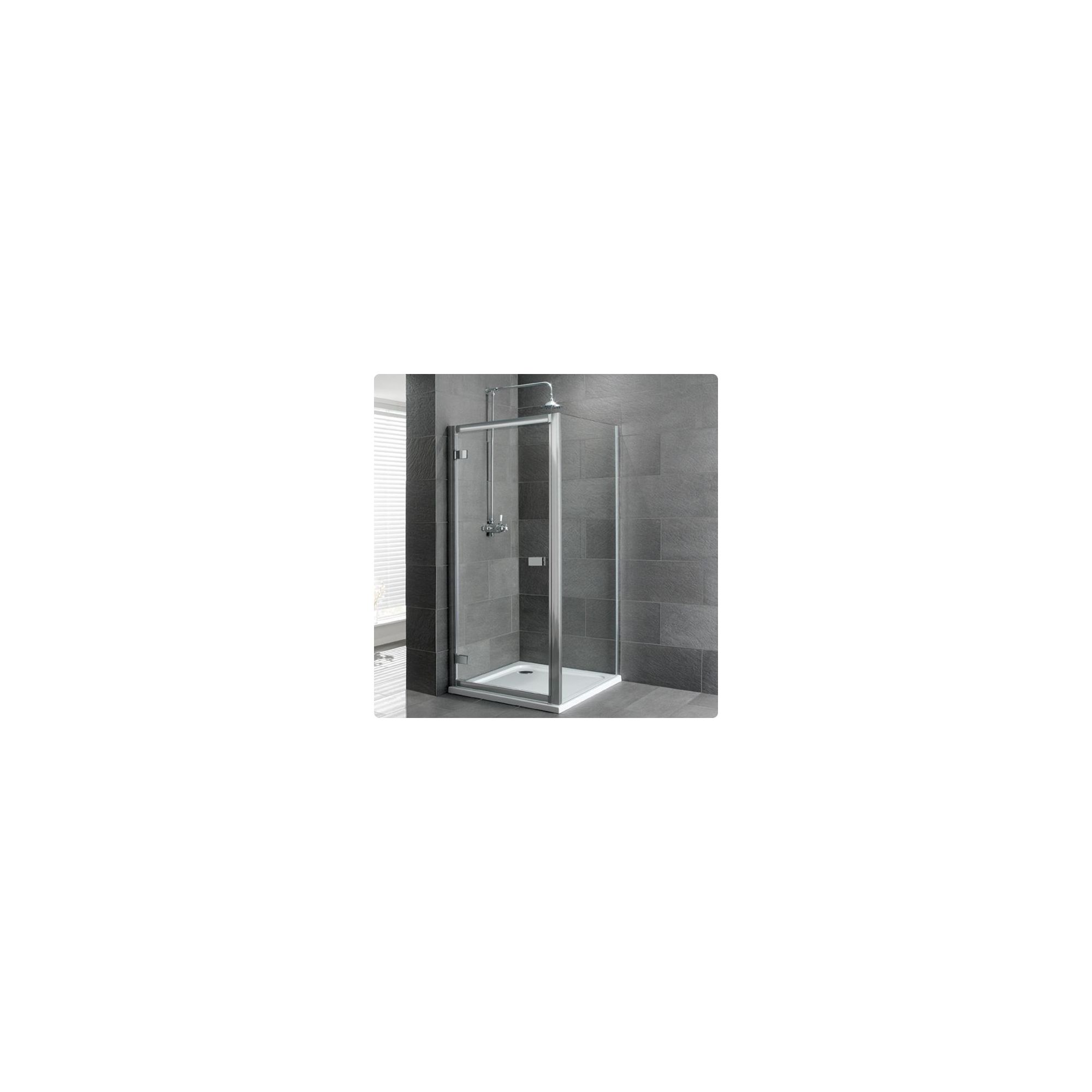 Duchy Select Silver Hinged Door Shower Enclosure, 900mm x 800mm, Standard Tray, 6mm Glass at Tesco Direct