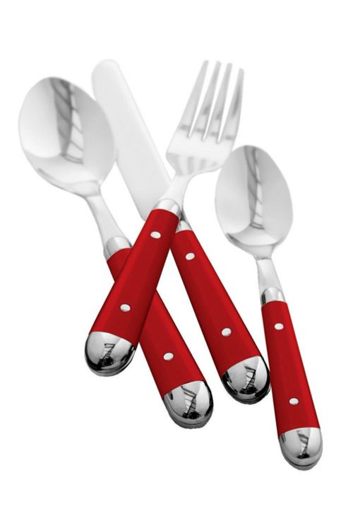 Image of Premier Housewares 16 Piece Brasserie Cutlery Set - Red