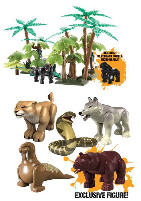 Image of Deadly 60 Bundle - Jungle Playset And Deadly 60 Micro Figures - Bear, Lioness, Cobra, Wolf, Walrus - 2 Items Supplied