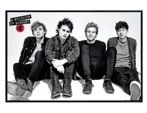 Image of Gloss Black Framed 5 Seconds Of Summer The Boys In Monochrome Poster