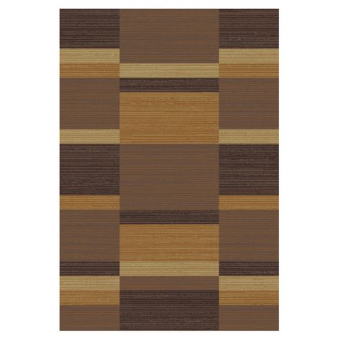 Image of Mastercraft Rugs Mehari Orange Brown Block Rug - 160cm X 230cm