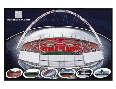 Image of The Home Of English Football Gloss Black Framed Wembley Stadium Poster