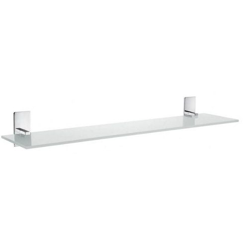 Image of Smedbo Pool Single Bathroom Glass Shelf In Polished Chrome