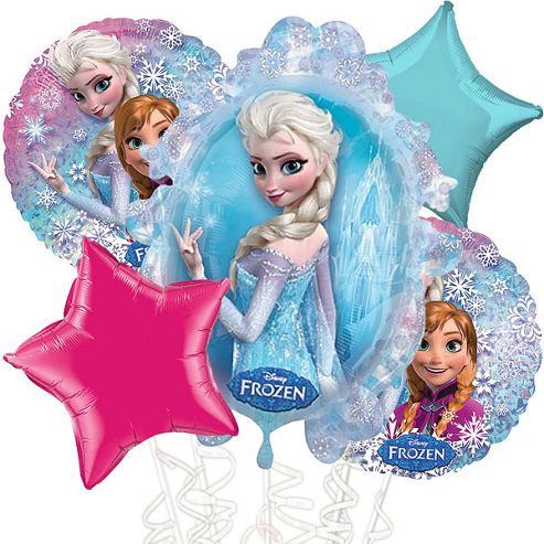 Image of Disney Frozen Balloon Bouquet - Assorted Foil