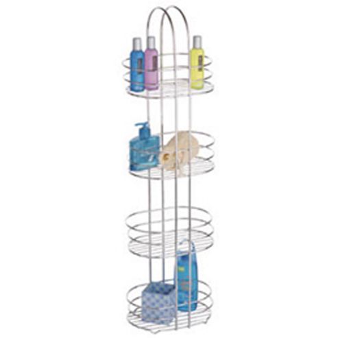 Image of Chrome - Metal Bathroom Four Tier Storage Tidy / Caddy