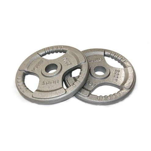 Image of Body Power Tri-grip Cast Iron Olympic Discs - 10kg (x2)