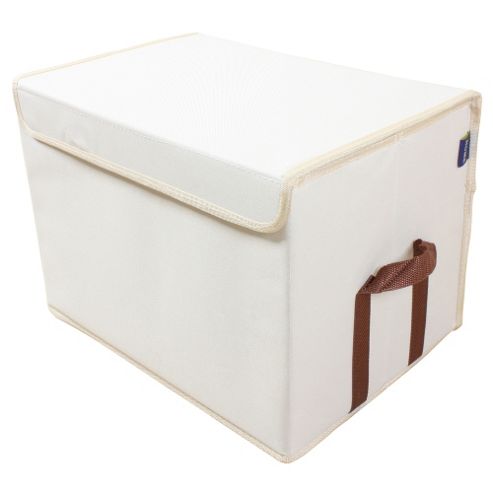 Image of Arca - Tall Folding Canvas Storage Box - Beige / Brown