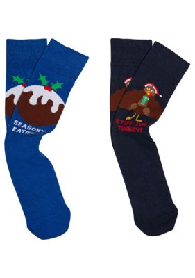 Buy F&F 2 Pair Pack of Christmas Dinner Socks from our Novelty range - Tesco