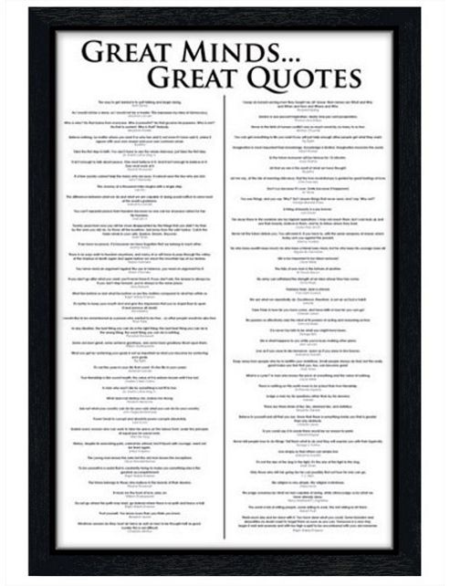 Image of Great Quotes Black Wooden Framed Great Minds Poster