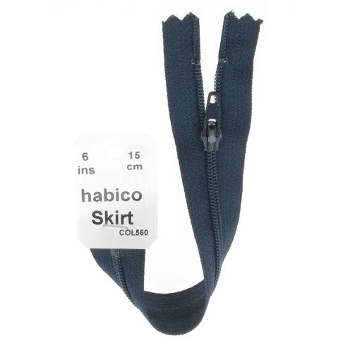 Image of Skirt Zip - 15cm - Navy