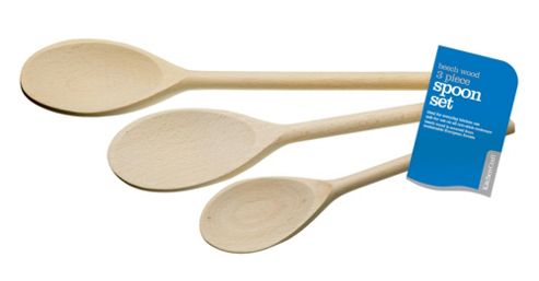 Image of Kitchen Craft Beech Wood Spoon Set, 3 Piece