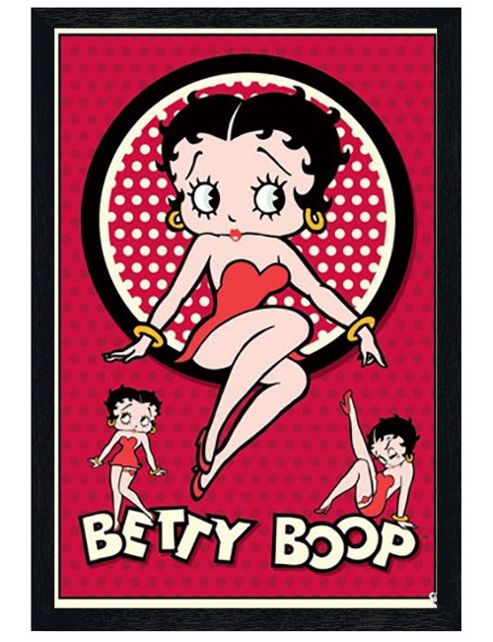 Image of Betty Boop Black Wooden Framed Classic Betty Poster
