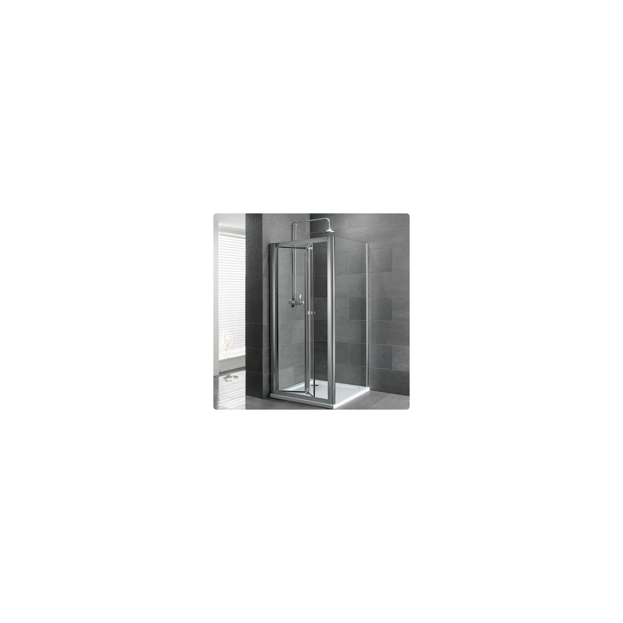 Duchy Select Silver Bi-Fold Door Shower Enclosure, 700mm x 700mm, Standard Tray, 6mm Glass at Tesco Direct