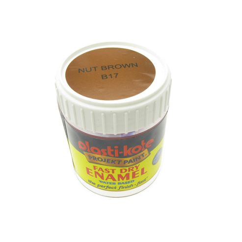 Image of Plasti-kote Brush On Water Based Enamel - Nut Brown 59ml