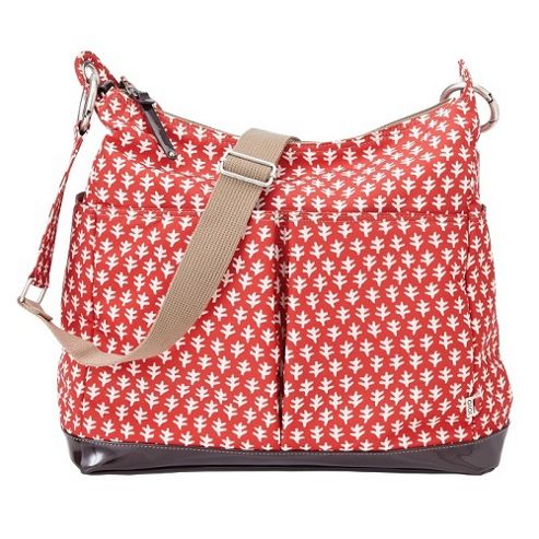 Image of Oioi Mini Geo 2-pocket Hobo Changing Bag Poppy Red